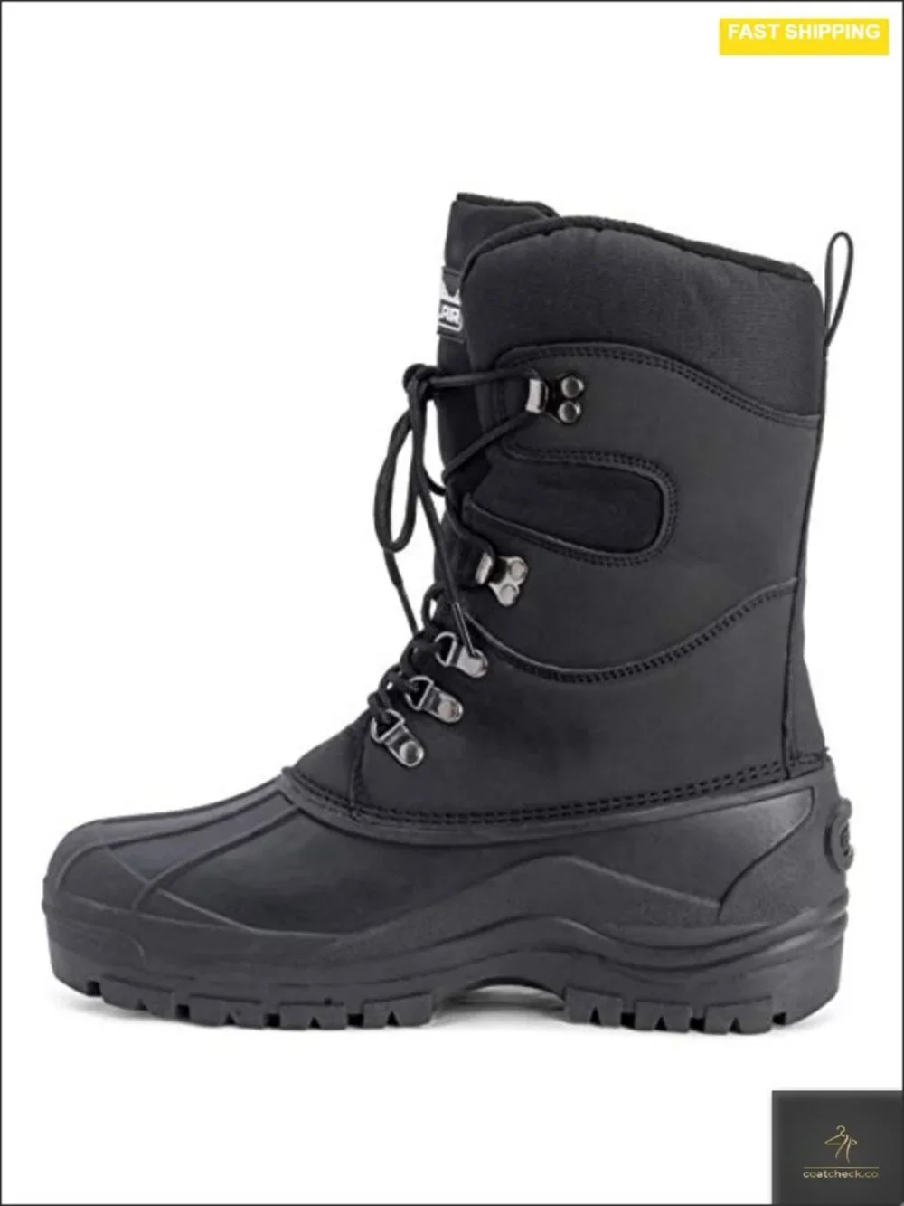 Mens Insulated Snow Boots Waterproof Faux Fur Lined Anti-Skid Rubber Sole